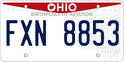 OH license plate FXN8853