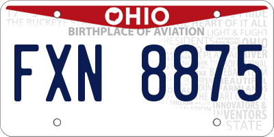 OH license plate FXN8875
