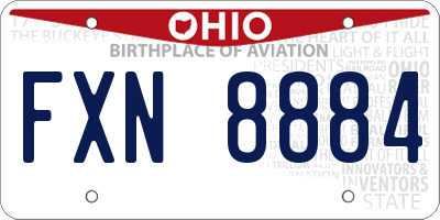 OH license plate FXN8884