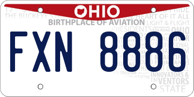 OH license plate FXN8886