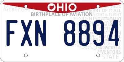 OH license plate FXN8894