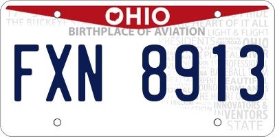 OH license plate FXN8913