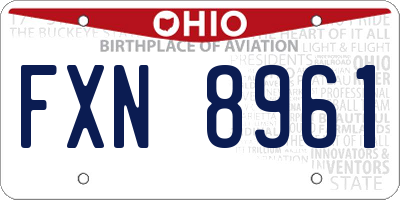 OH license plate FXN8961