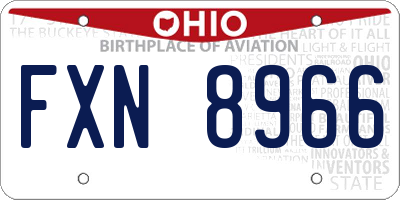OH license plate FXN8966