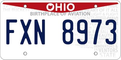 OH license plate FXN8973