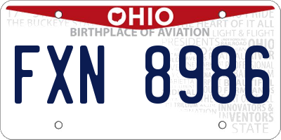 OH license plate FXN8986