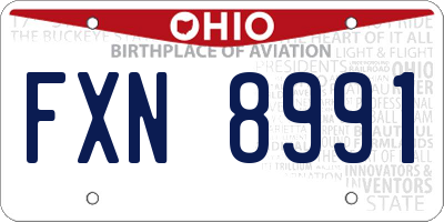 OH license plate FXN8991