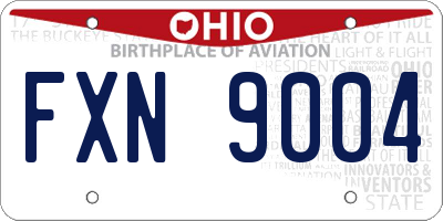 OH license plate FXN9004