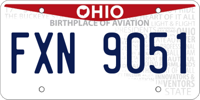 OH license plate FXN9051