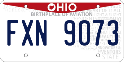 OH license plate FXN9073