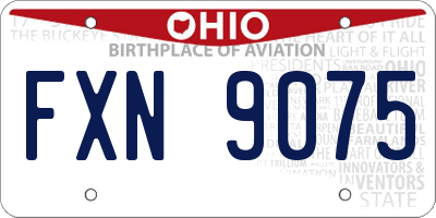 OH license plate FXN9075