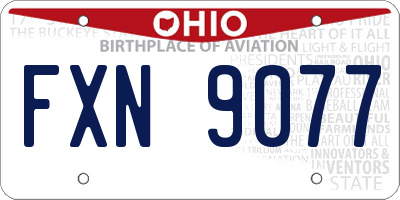 OH license plate FXN9077