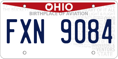 OH license plate FXN9084