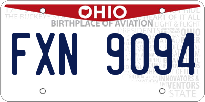 OH license plate FXN9094