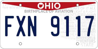 OH license plate FXN9117