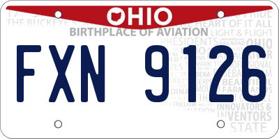OH license plate FXN9126