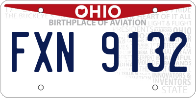 OH license plate FXN9132