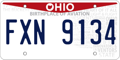 OH license plate FXN9134