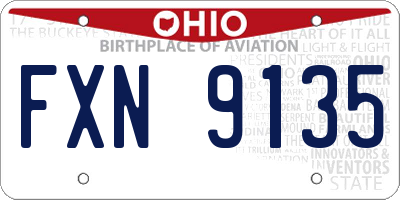 OH license plate FXN9135