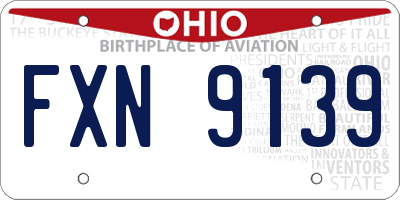 OH license plate FXN9139