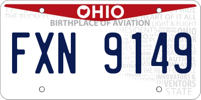 OH license plate FXN9149