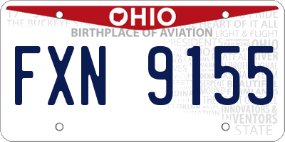 OH license plate FXN9155