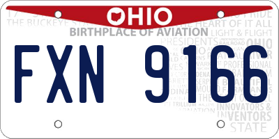 OH license plate FXN9166