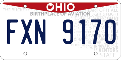 OH license plate FXN9170