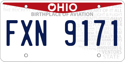 OH license plate FXN9171