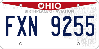OH license plate FXN9255