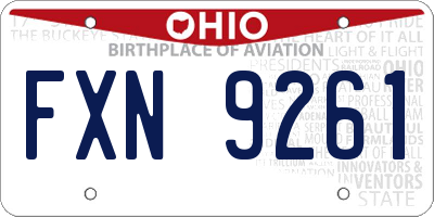 OH license plate FXN9261