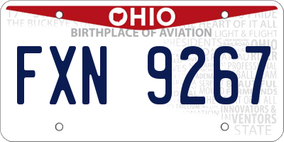 OH license plate FXN9267