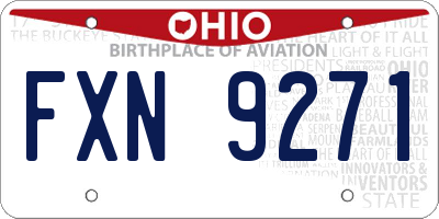 OH license plate FXN9271
