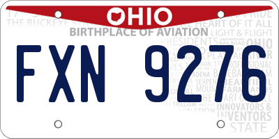 OH license plate FXN9276