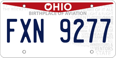 OH license plate FXN9277