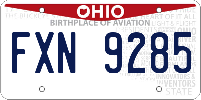 OH license plate FXN9285
