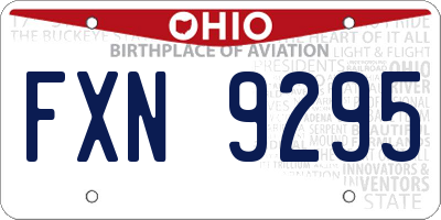 OH license plate FXN9295
