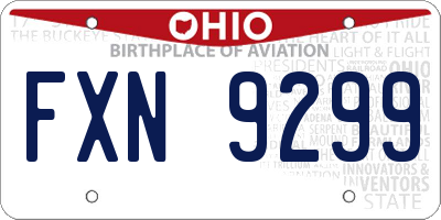 OH license plate FXN9299