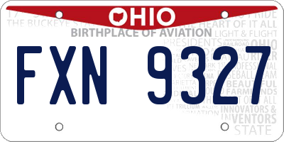 OH license plate FXN9327