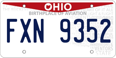 OH license plate FXN9352