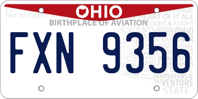 OH license plate FXN9356