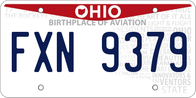 OH license plate FXN9379
