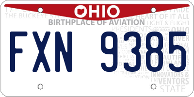 OH license plate FXN9385