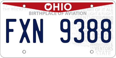 OH license plate FXN9388
