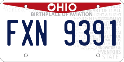OH license plate FXN9391