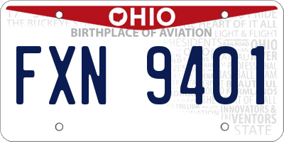 OH license plate FXN9401