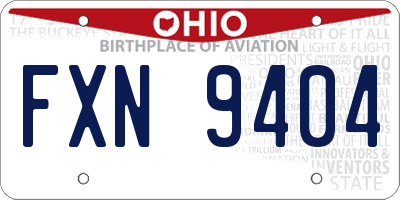 OH license plate FXN9404