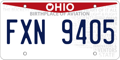 OH license plate FXN9405