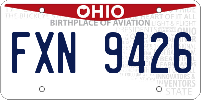 OH license plate FXN9426