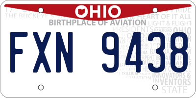 OH license plate FXN9438
